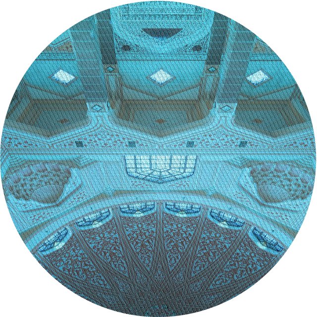 Ahgly Company Machine Washable Indoor Round Transitional Bright Turquoise Blue Area Rugs, 5' Round