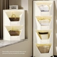 thumbnail image 4 of Corner Storage Cabinet, Corner Cabinet Cabinet Corner Shelf with 4 Movable Wheels, Stand Corner Shelf for Small Space Bathroom Kitchen Living Room Home Office, 4 of 7