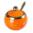 thumbnail image 4 of relayinert Bol à Sucre en Porcelaine Pot à Condiments en Céramique Rond pour Orange Comptoir de Cuisine Restaurant Rond Orange, 4 of 6