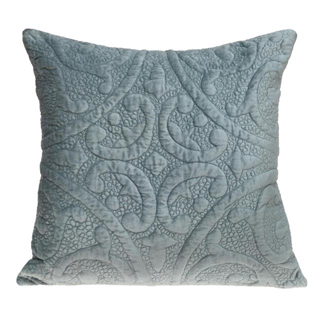 HomeRoots 402850 Coussin Carré en Velours Matelassé Gris Écume de Mer