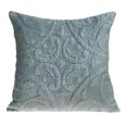 thumbnail image 1 of HomeRoots 402850 Coussin Carré en Velours Matelassé Gris Écume de Mer, 1 of 1