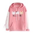 thumbnail image 1 of Femmes Chandail à Capuchon Chat Mignon Manches en Coton Hauts Blouse Mode Chandail, 1 of 1
