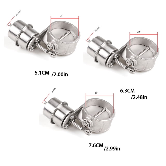 Baohd Stainless Steel Auto Vacuum Exhaust Valve Portable Detachable Replacement Upgrading Automotive Valves Part Accessories 2.5inch-63MM