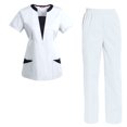 thumbnail image 1 of Women's Scrubs Set Scrub Top and Pants Scrubs Set, 1 of 3