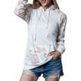thumbnail image 3 of Sweat à Capuche pour Femmes avec Poche Kangourou Colorblock et Cordon de Serrage, Manches Longues, 3 of 6