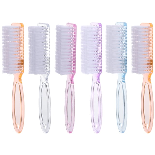 MasteelfCA 6pcs Handle Grip Nail Brushes Long Handle Nail Dust Brushes Manicure Brushes(Random Color)