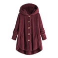 thumbnail image 1 of TIMIFIS Womens Fuzzy Fleece Jacket Zip Up Oversized Winter Warm Sweatshirt Hoodies Coat Long Sleeve Button Shacket Jacket Fashion-WineFall/Winter, 1 of 3