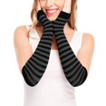 thumbnail image 2 of YOUSNH Gants Sans Doigts Longs Plus Chauds Punk Gothiques pour Femmes Gris Taille Unique, 2 of 6