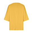 thumbnail image 4 of Hauts pour Femmes Élégants avec Manches 3/4 et Col Rond en Chemises Unies Confortables pour Femmes Jaune P, 4 of 4