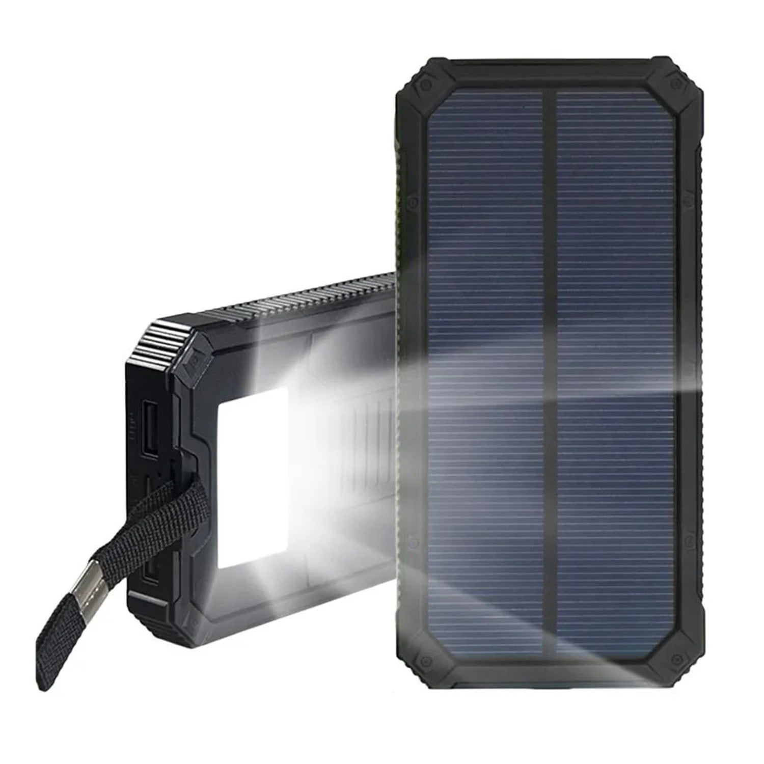 Solar Charger, Solar Power Bank 20000mAh Portable Solar Mobile Phone Charger External Battery Pack, Dual USB Ports And LED Flashlight Compatible With All Smartphones And USB Devices