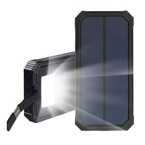 Chargeur solaire, Banque d'énergie solaire 20000mAh Chargeur de téléphone portable solaire externe, double batterie USB Ports et LED Lampe de poche compatible avec tous les smartphones et USB Dispositifs