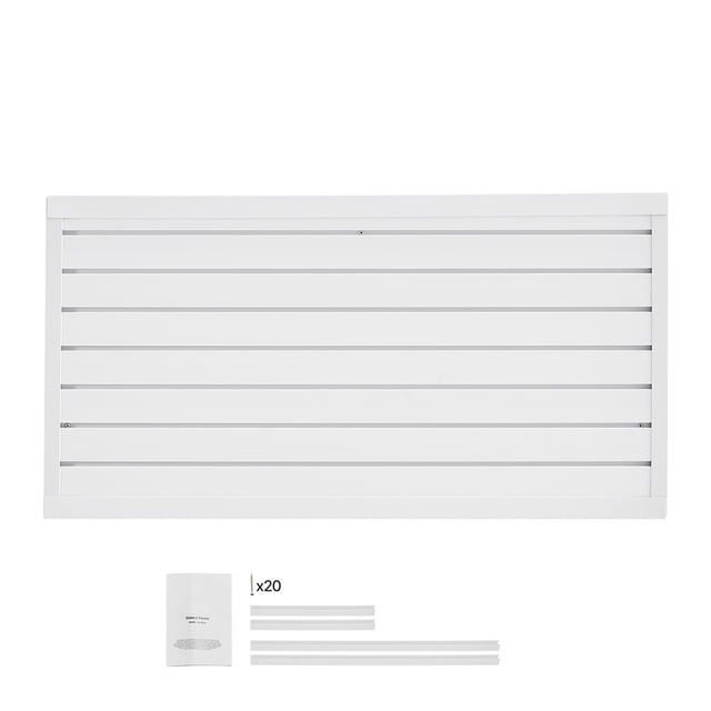 KFFKFF Slat Wall Paneling, 2 x 4 ft, PVC Garage Slatwall with Modular Design, White Slat Wall Easy-to-Install Adjustable Slatwall Panel with Coupling Structure & DIY Cutting