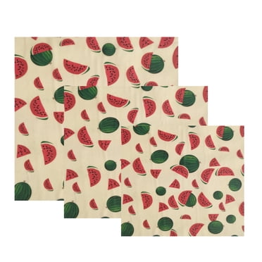 Enveloppes Alimentaires en Cire d'Abeille Génériques et Écologiques, Réutilisables et Biodégradables, Infusées de Coton, Ensemble de 3 Pcs, Couleurs Assorties, Format Compact 210x180x20 mm