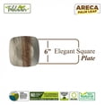 thumbnail image 2 of Bio Mart | Areca Palm Leaf Tableware | Natural, Eco-friendly, backyard Compostable | 6" Elegant Square Dinner Plate | Pack of 25 x 4 UNITS / CASE | 100 pcs, 2 of 4