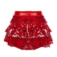 thumbnail image 2 of YONGHS Jupe Tutu à Paillettes pour Filles, Jupe de Danse à Volants, Robe de Ballet Rouge 6, 2 of 5