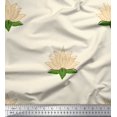 thumbnail image 1 of Soimoi Velvet Fabric Leaves & Lotus Block Decor Fabric Printed Yard 58 Inch Wide, 1 of 1