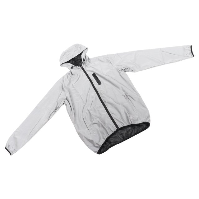 Cycling Hooded Jacket, Cycling Full Reflective Coat Comfortable for Hiking M,L,XL,2XL