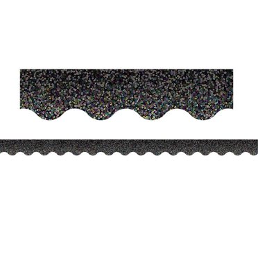 TEACHER CREATED RESOURCES (6 PK) BLACK SPARKLE SCALLOPED