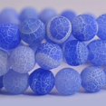 thumbnail image 2 of Light Blue Weathered Agate Gemstone 8mm Round Beads Stretch Bracelet 7", 2 of 3