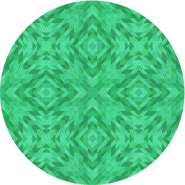 Ahgly Tapis Rond Lavable en Machine Intérieur Transitionnel Vert Printemps, 3 Pieds Rond