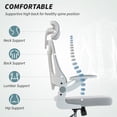 thumbnail image 4 of HOMCOM Ergonomic Office Chair, Desk Chair with Adjustable Headrest, Grey, 4 of 10