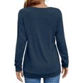 thumbnail image 3 of FAIWAD Womens Spring Tunics Tops Long Sleeve Round Neck Loose Casual Pullover Tops Basic Solid Color Tops, 3 of 6