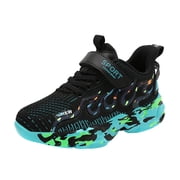 dmqupv Girls Sneakers Toddler Big Kids Shoes Boys Girls Breathable Sneakers Athletic Running Shoes Black,Size for US 13.5