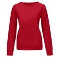 thumbnail image 4 of SNKSDGM Femmes Chandail à Col en V Femmes Chandails Courts pour Femmes Femmes Quotidien Maison Extérieur Entraînement Manches Longues T-Shirt Col Rond Haut Chandail Imprimé Blouse de Rue Mode Urbaine L, 4 of 5
