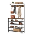 thumbnail image 2 of VASAGLE Coat Rack, Hall Tree with Shoe Storage, 5-Tier Shoe Rack Different Heights, 5 Dual Hooks, Rustic, 2 of 8