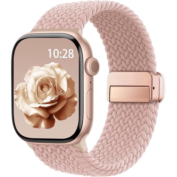 XiHAMA Braided Stretchy Band Compatible with Apple Watch Bands 38 40 41 42 44 45 46 49mm Women Men, Soft Nylon Solo Loop Magnetic Sport Strap Compatible for iWatch Series10 9 8 7 6 5 4 3 2 1 SE Ultra