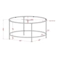 thumbnail image 5 of Bowery Hill Table Basse Ronde Contemporaine avec Dessus en Verre Trempé et Base en Acier, Laiton, 5 of 5