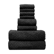 Btomtd Eight Pieces Of Velvet Square Towel Towel Bath Towel Plain Household Bath Wash Face Wipe Dry Absorbent Soft Household Set, Black