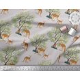 thumbnail image 2 of Soimoi Viscose Chiffon Fabric Tree & Kangaroo Animal Print Fabric by The Yard 42 Inch Wide, 2 of 3