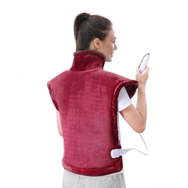 MaxKare Large Heating Pad with 5 Heat Settings & Auto Shut-off, for Full Body Stress Relief, 24"x33" - Red