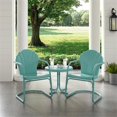 thumbnail image 2 of Crosley Furniture Tulip 3 Piece 22"Round Metal Patio Conversation Set in Blue, 2 of 7