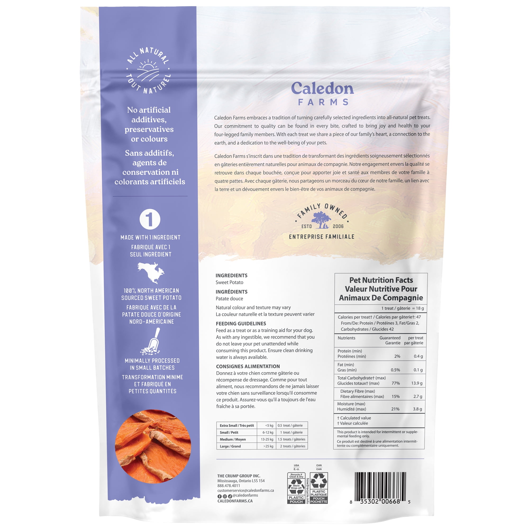 Caledon Farms Sweet Potato Chews Super Value Pack dog treats 1140 grams