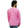 thumbnail image 4 of Atasi Men's Baby Pink Short Kurta Round Keyhole Neck Cotton Shirt-Small, 4 of 6
