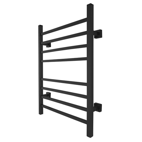 Sierra Towel Warmer, Black, Dual Connection, 8 Bars