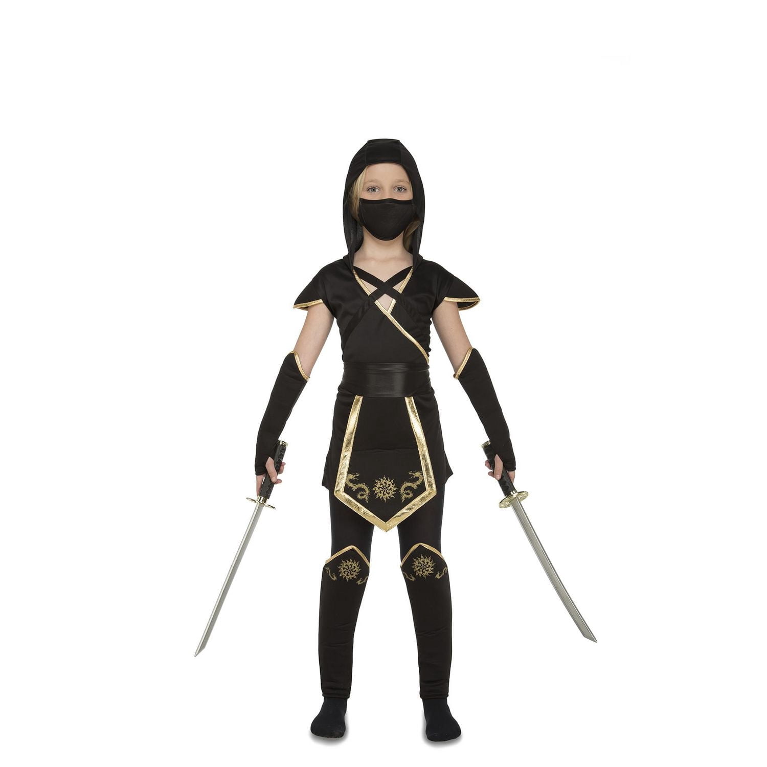 Child's Black Ninja Girl Costume-sizes 5/6, 7/9, 10/12 years