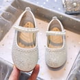 thumbnail image 2 of REDARER Girls Sandals Fashionable Pattern Simple and Versatile Pearl Cute Flat Comfortable Hook Loop Shoes,Size 9.5-10 Years, 2 of 6
