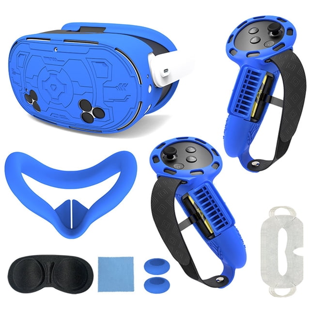 VR protective accessory set for Meta Quest 3S, including controller handle cover, VR shell cover, mask, lens cover, thumb grip, eye mask, protective case for Quest 3S