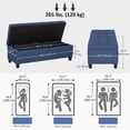 thumbnail image 3 of HOMCOM Linen Fabric Wood Feet Entry Bench, Contemporary Home Decor Blue, 3 of 10