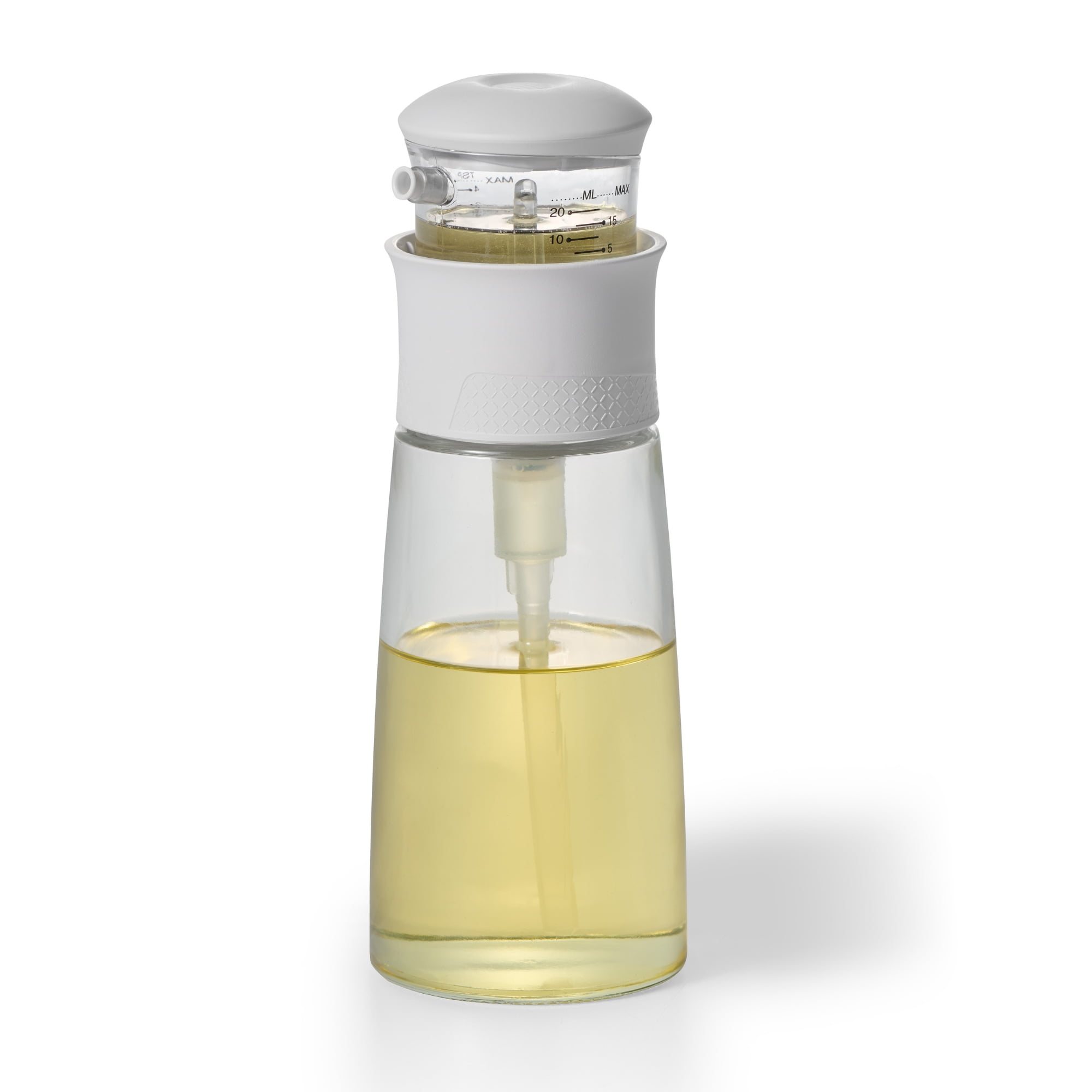 Starfrit Press-Top Oil Dispenser Bottle, Pump Action, 320ml (10oz), Glass Bottle, Dripless Spout, Portion Control, Cooking Salad