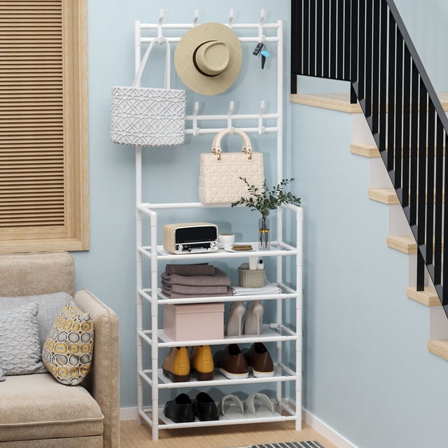 EGNMCR Christmas Decorations, Christmas Tree Ornaments, Home Doorway Shoe Rack Household Hanging Rack Multifunctional Storage Shoe Cabinet Coat Rack Multi-layer Assembly Shelves Shoe Rack Hanger
