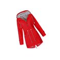 thumbnail image 1 of Veste à Capuche Douce pour Femme Imperméable Manteau de Pluie Manches Coupe-Vent Imperméable Coupe-Vent Extérieur Rouge TTTG, 1 of 4