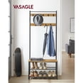 thumbnail image 3 of VASAGLE Entryway Coat Rack with Shoe Bench, Shoe Rack with Hall Tree, Rustic Walnut and Black, 3 of 6