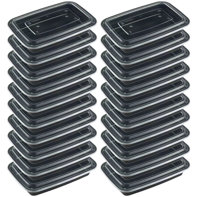 Meal Prep Containers Set 20-Pack with Lids Large Thick Microwave Safe Reusable Food Storage Boxes for Freezer Dishwasher