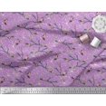 thumbnail image 2 of Soimoi Purple Poly Georgette Fabric Branch,Dot & American Robin Bird Print Sewing Fabric BTY 52 Inch Wide, 2 of 3