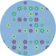 thumbnail image 1 of Ahgly Company Tapis d'Intérieur Lavable en Machine Carré Transitionnel Bleu Iceberg, 3 Pieds Carré, 1 of 7