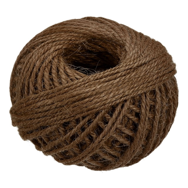 Unique Bargains 164 Feet 2mm Jute Twine, Jute Rope, Natural Jute String Cords Brown